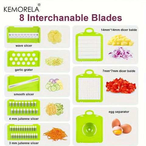 16-in-1 High-Quality Mandoline Slicer & Vegetable Chopper | Multifunctional Food Cutter, Grater & Shredder for Kitchen