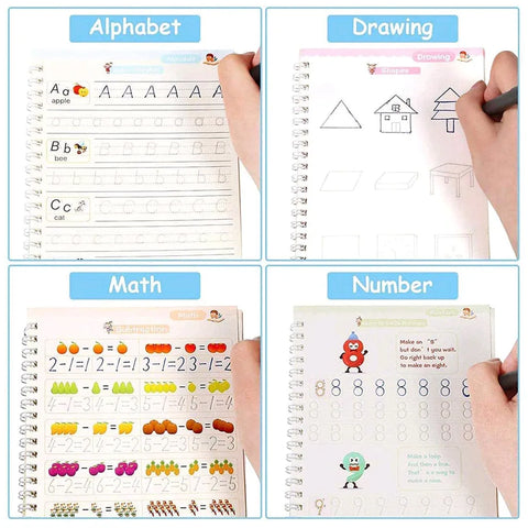 4-in-1 Sank Magic Book Practice + 6.5-Inch Multi-Color LCD Electronic Writing Tablet  | Premium Quality