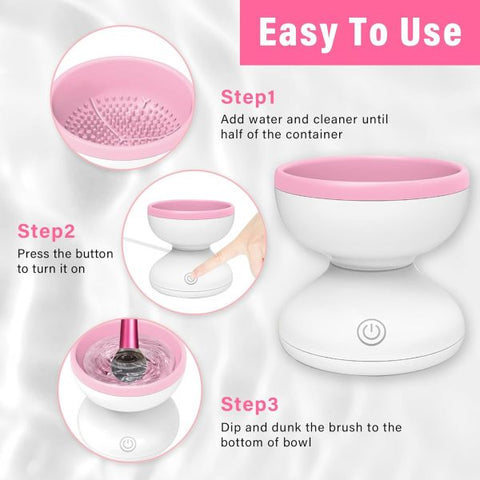 Electric Makeup Brush Cleaner Machine - Automatic |  USB Rechargeable & Gentle on Bristles | Random Color